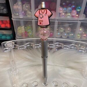 Pink Doctor's Coat Beaded Pen